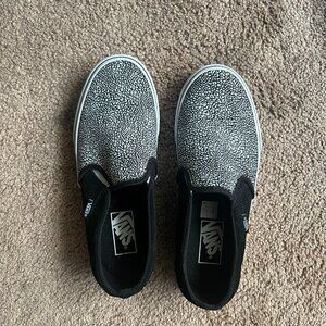 Vans Asher Spots Black Slip On Women's Skate Shoes